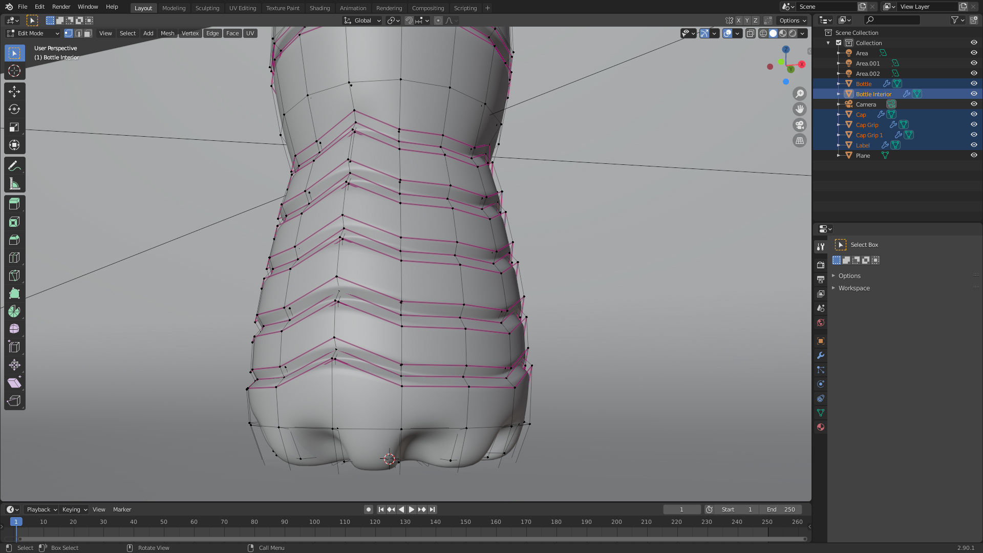 Plastic Water Bottle 250ml 3D model_8