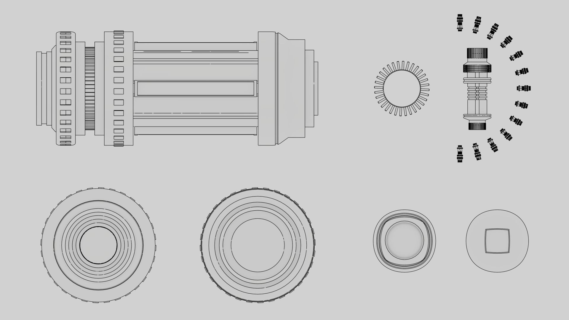 Mechanical research Robot Archie 3D model_12