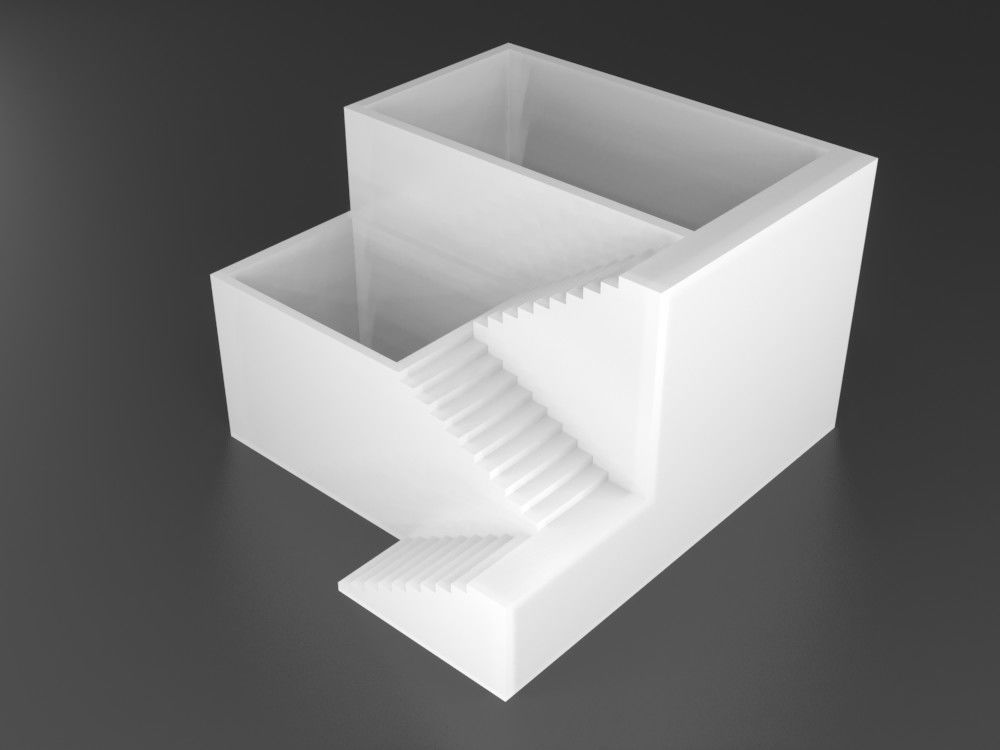 Elegant Pot Plant 2 with stairs 3D printable 3D print model 3D print model_4
