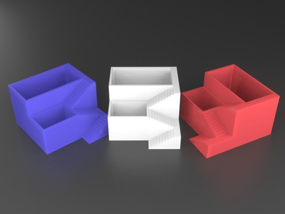 Elegant Pot Plant 2 with stairs 3D printable 3D print model 3D print model_3