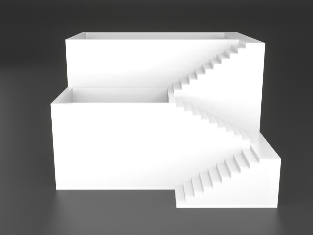 Elegant Pot Plant 2 with stairs 3D printable 3D print model 3D print model_16