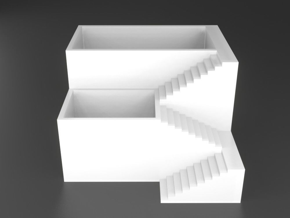 Elegant Pot Plant 2 with stairs 3D printable 3D print model 3D print model_15