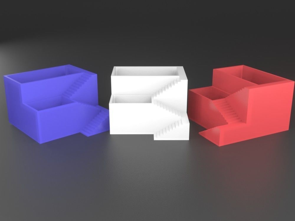 Elegant Pot Plant 2 with stairs 3D printable 3D print model 3D print model_5