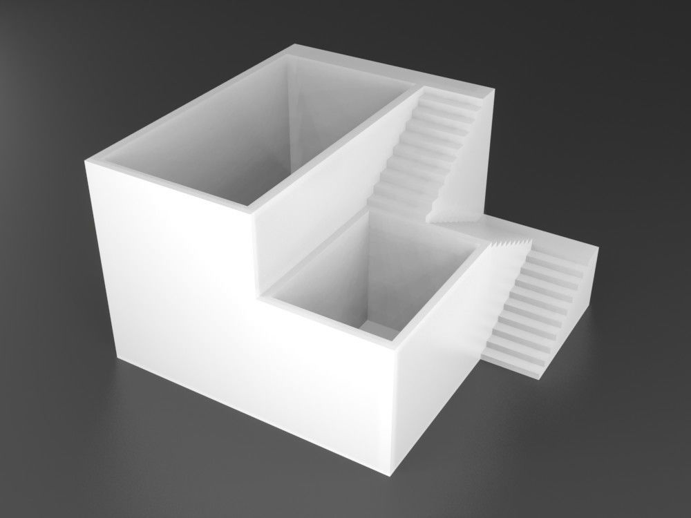 Elegant Pot Plant 2 with stairs 3D printable 3D print model 3D print model_17