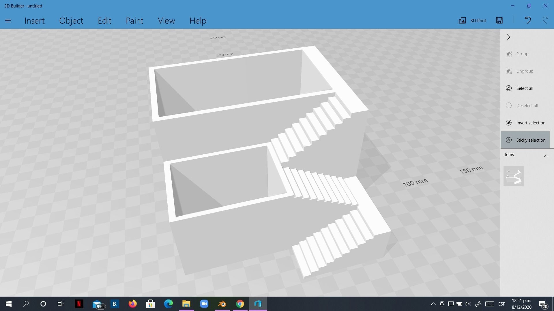 Elegant Pot Plant 2 with stairs 3D printable 3D print model 3D print model_11