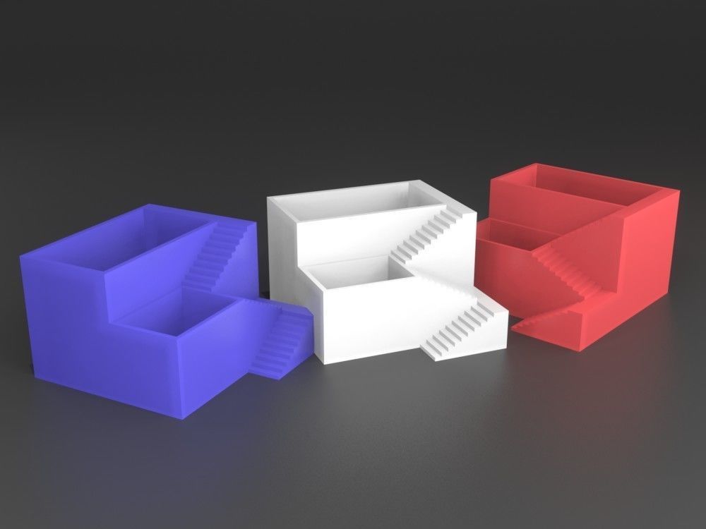 Elegant Pot Plant 2 with stairs 3D printable 3D print model 3D print model_18