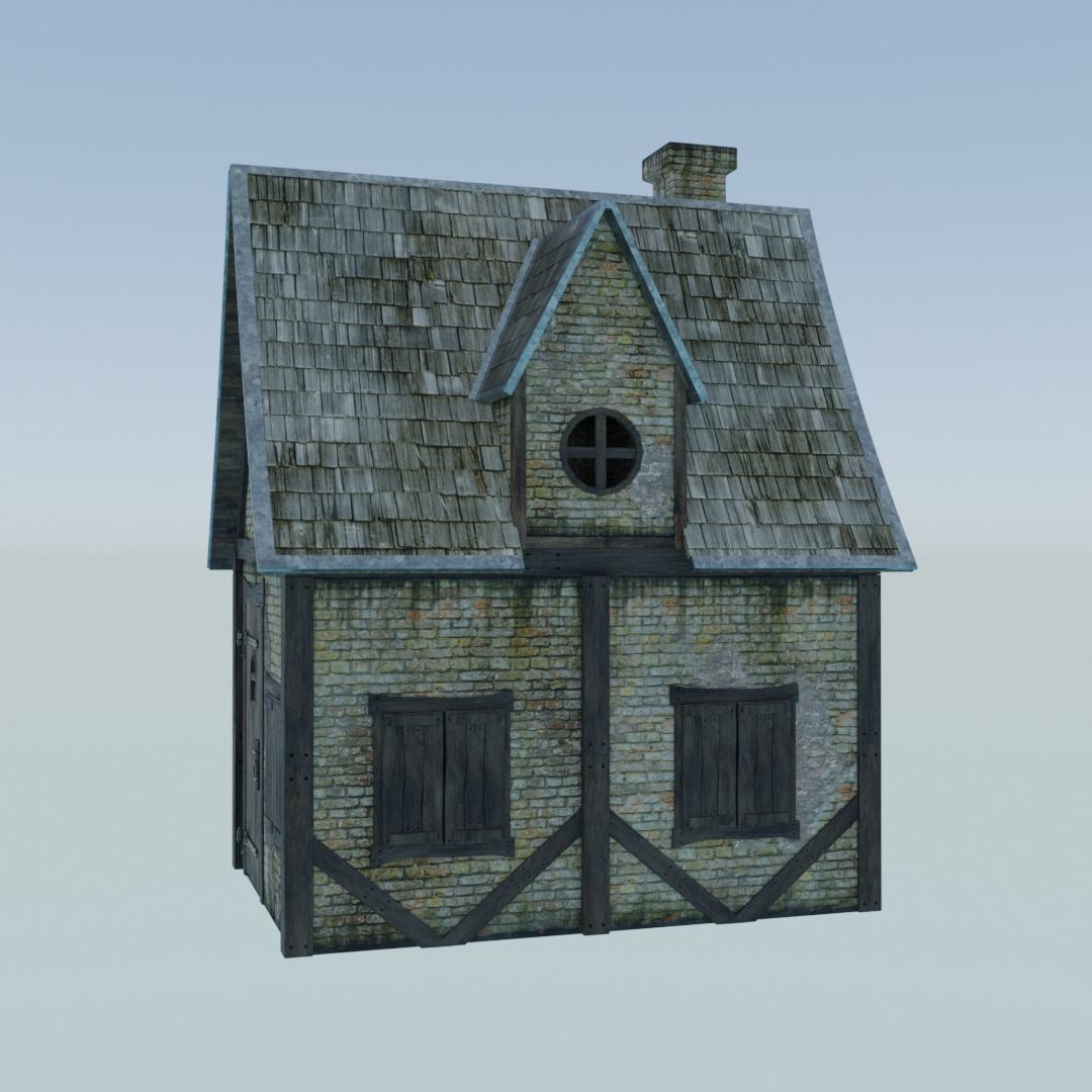 Small Medieval House Free 3D model_1