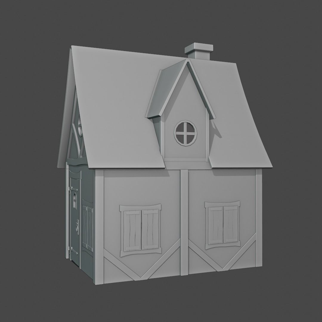 Small Medieval House Free 3D model_5