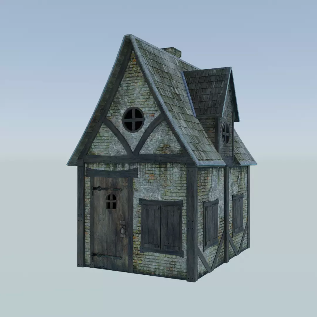 Small Medieval House Free 3D model_0