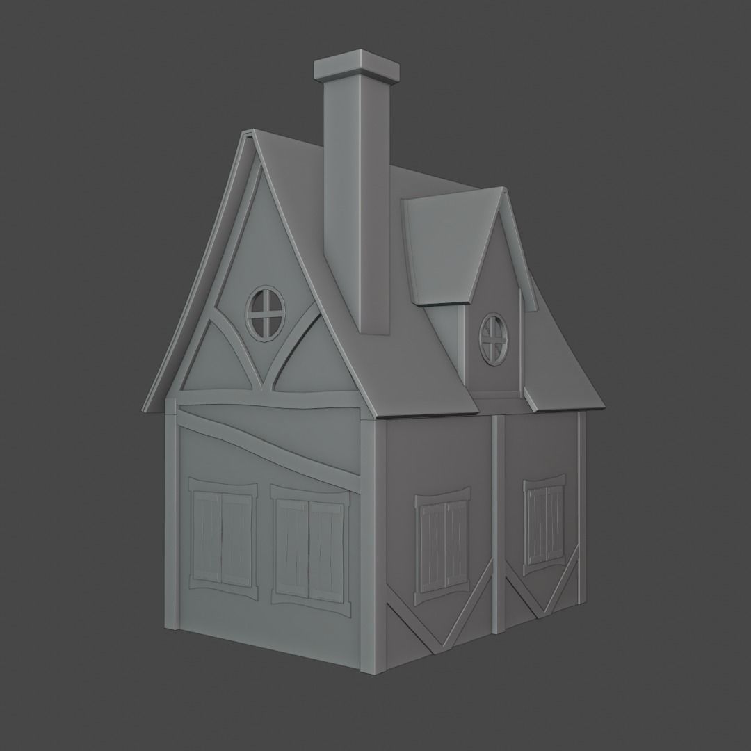 Small Medieval House Free 3D model_6