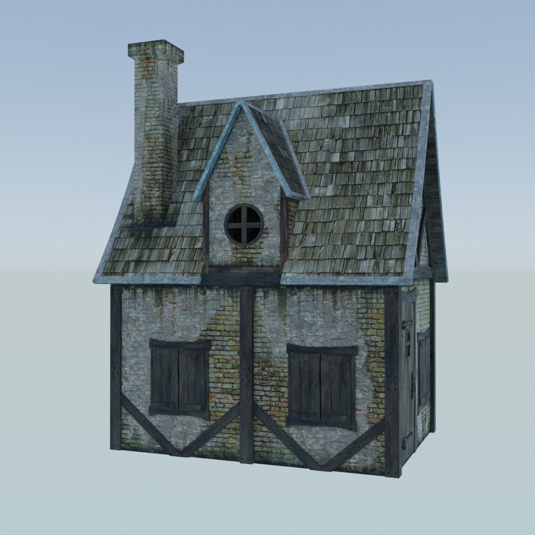 Small Medieval House Free 3D model_2