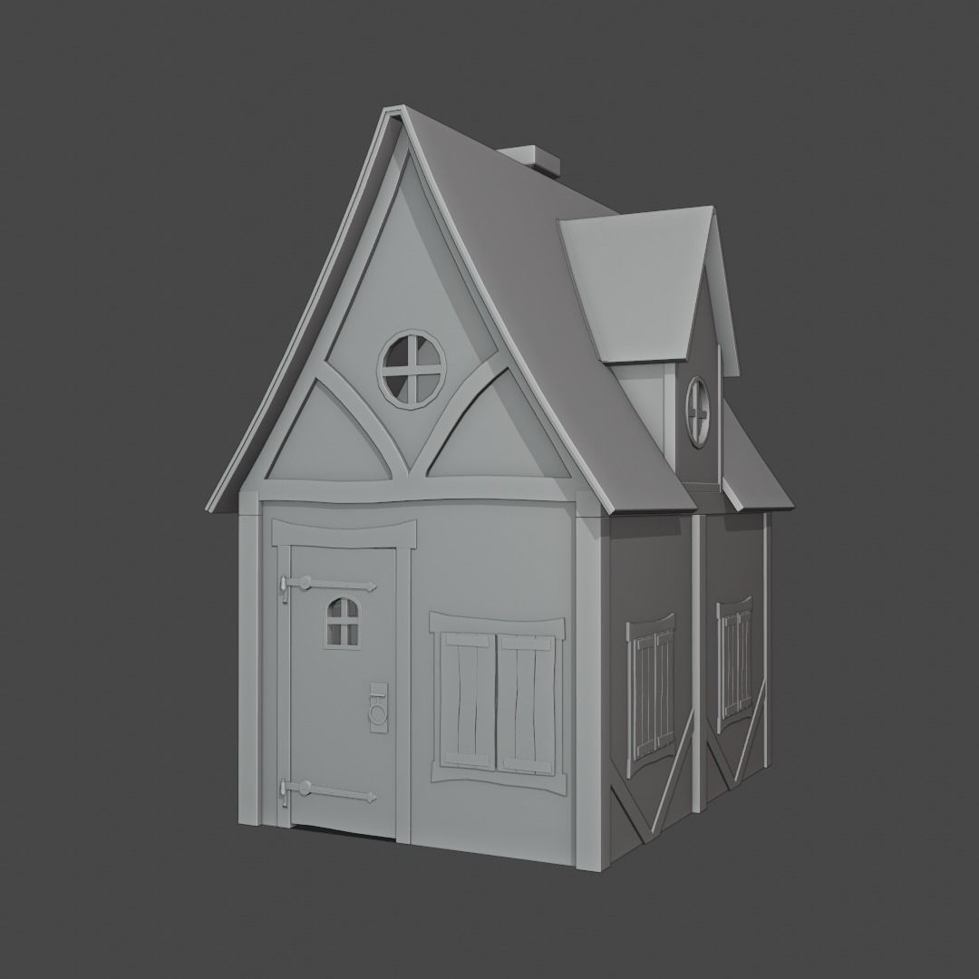 Small Medieval House Free 3D model_4