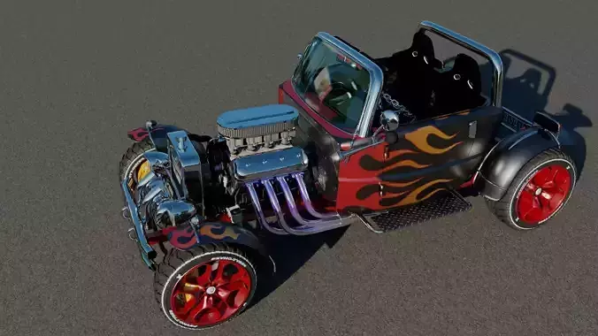 HotRod hot rod car with flames