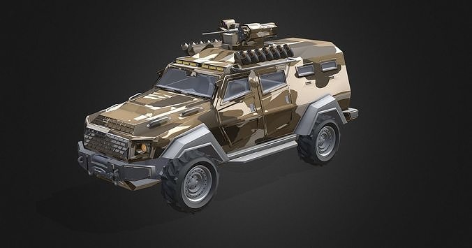 Otokar Cobra Armored Military Truck  Low-poly 3D model