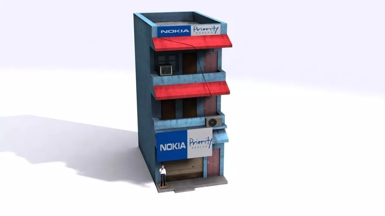 Indian Building Low Poly 02 Low-poly 3D model_0