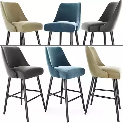 Barron Barstool French Blue Linen