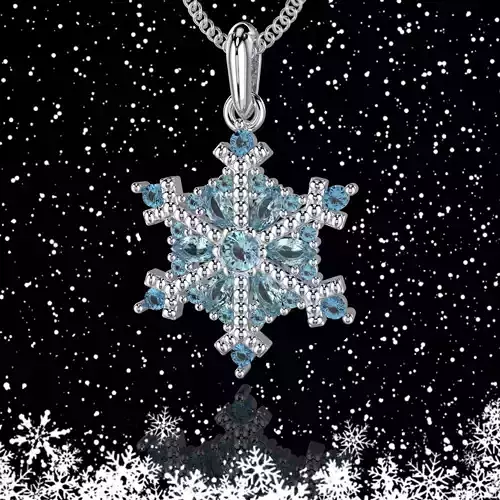 JEWELRY Pendant The Snow Queen Snowflake- Printable STL 3D print model