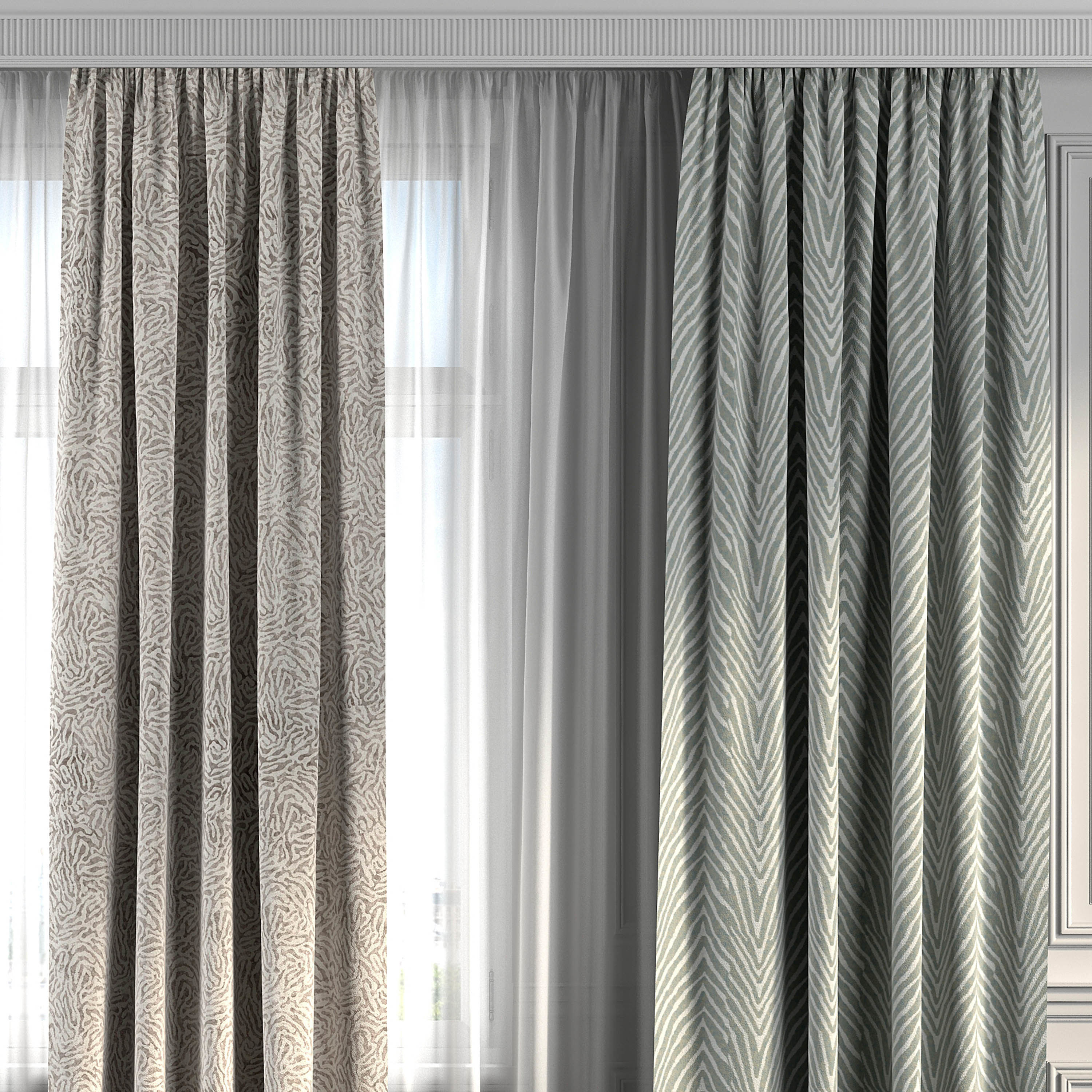 Curtain Set 275 3D model_1