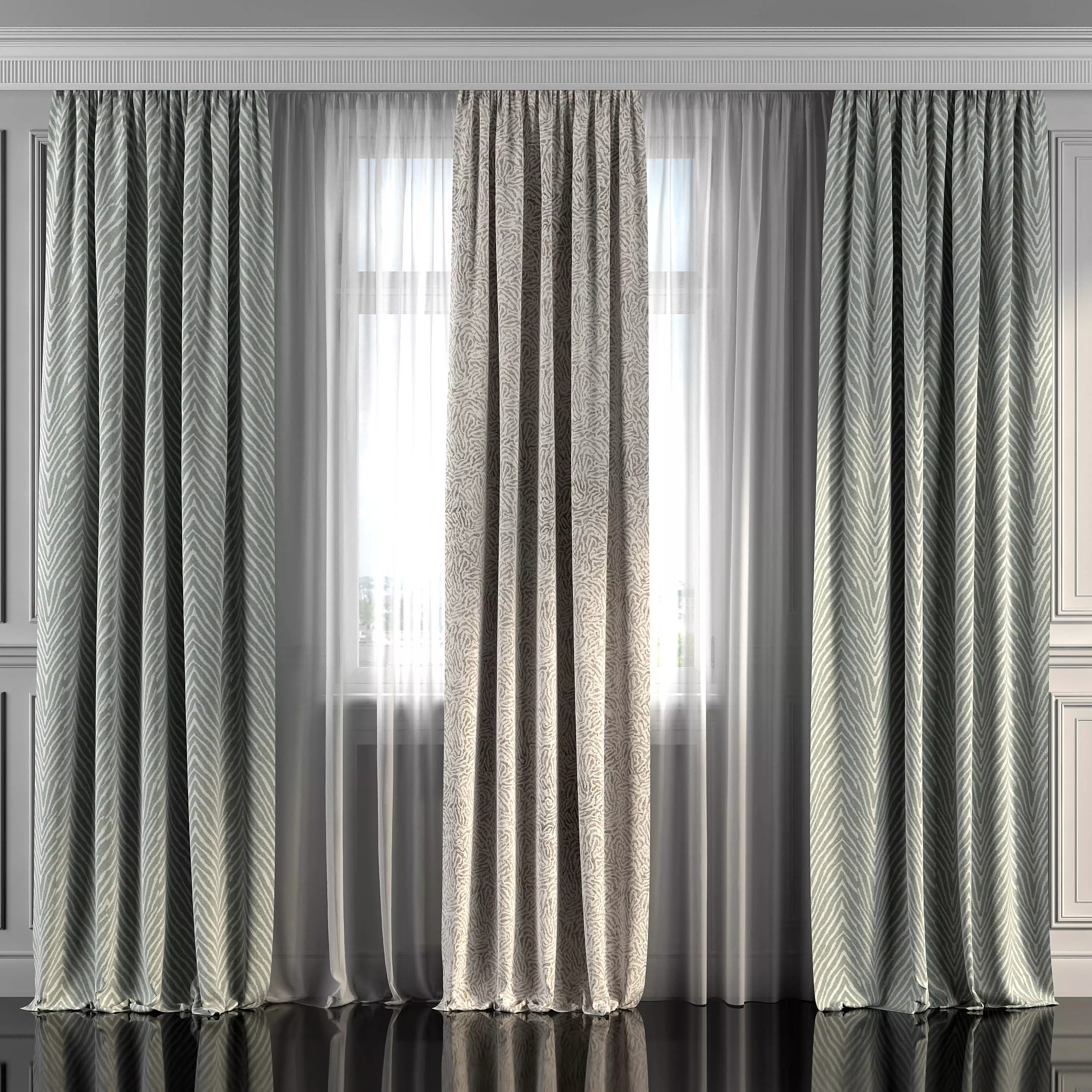Curtain Set 275 3D model_0