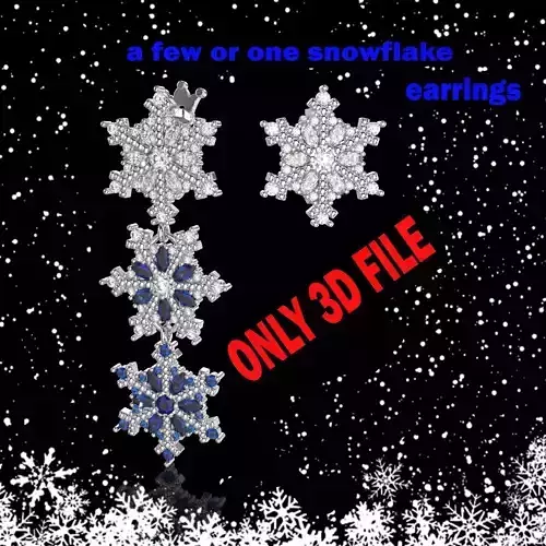 JEWELRY Earring The Snow Queen snowflake- Printable STL  3D print model