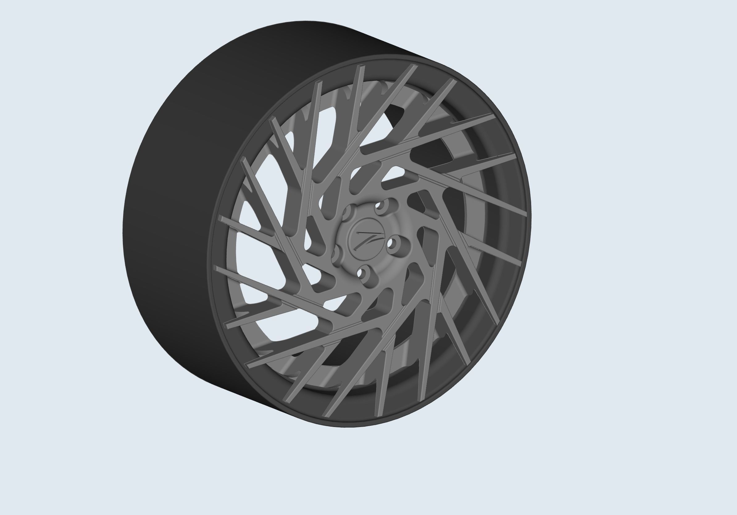 Z forged wheel for miniatures cars models 3D print model_2