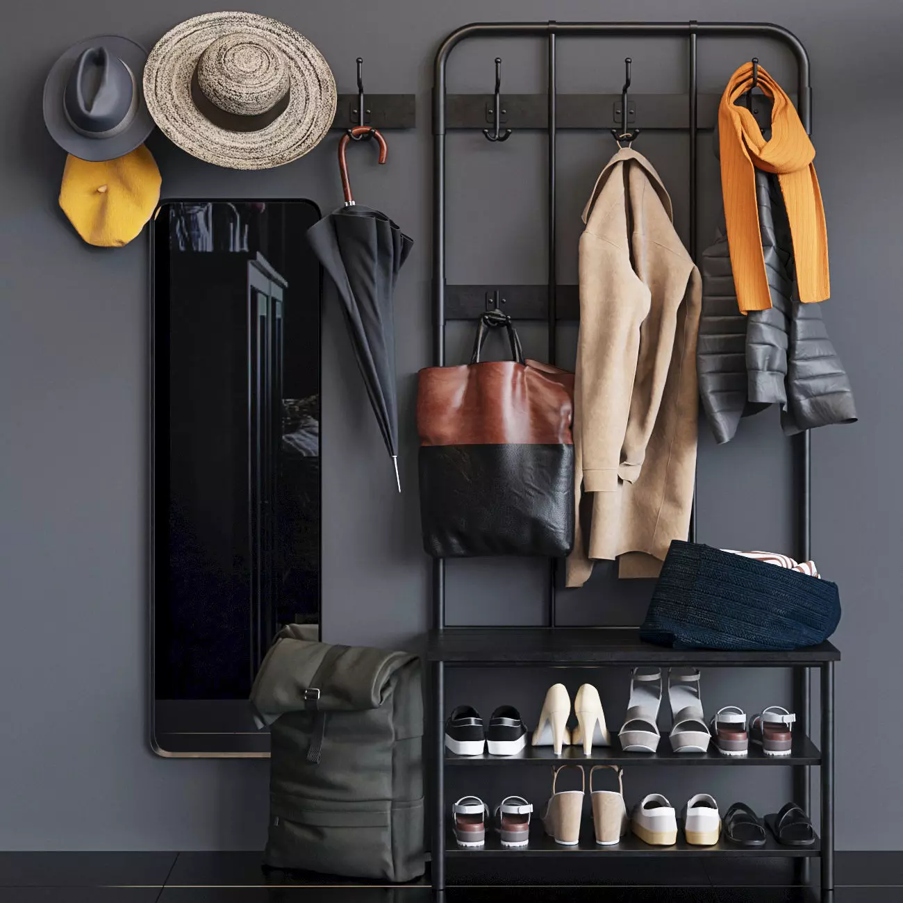 ikea PINNIG hallway 3D model