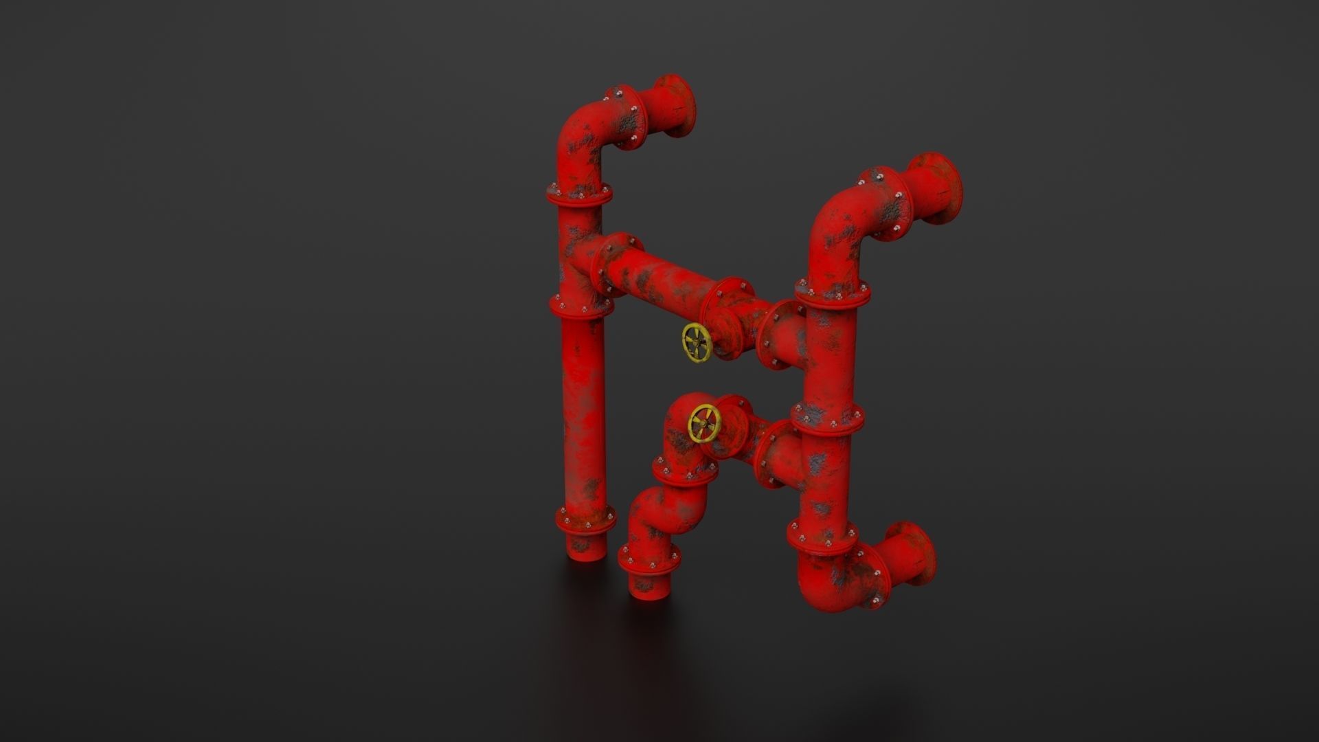 Old pipes Low-poly 3D model_6