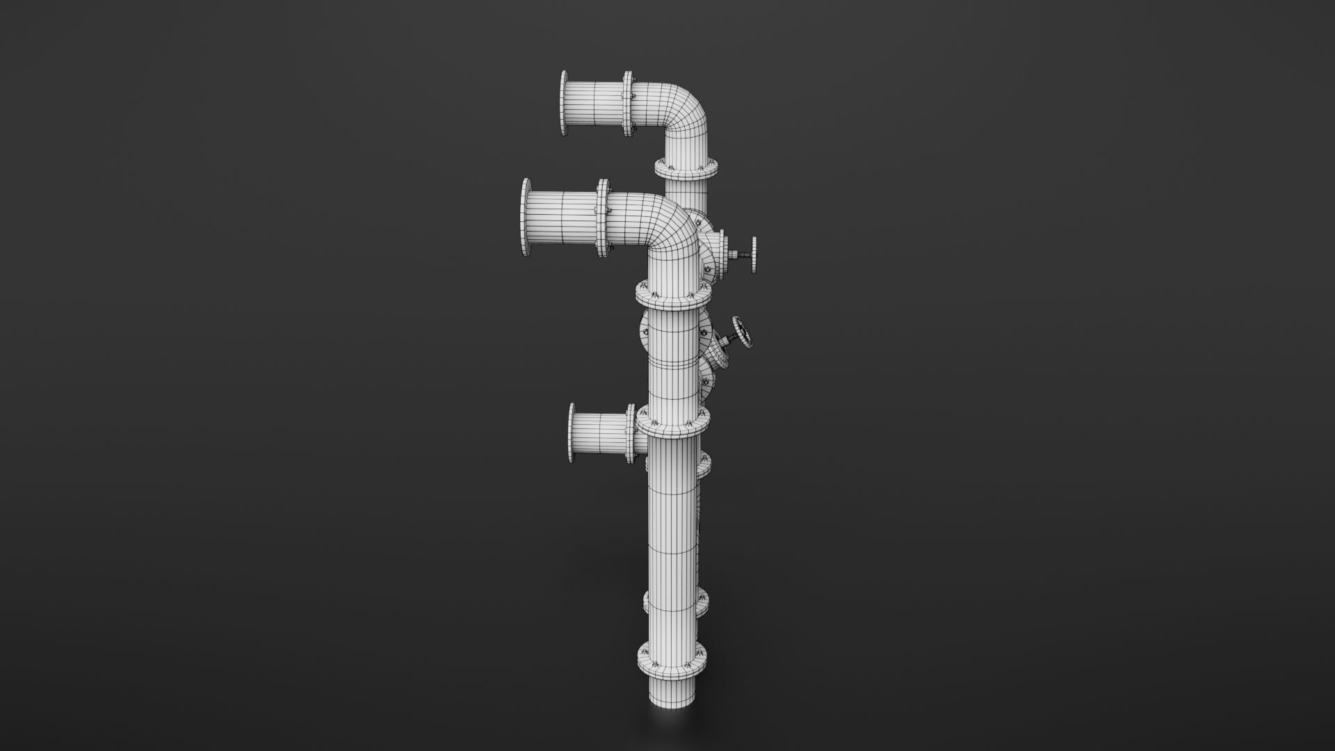 Old pipes Low-poly 3D model_11