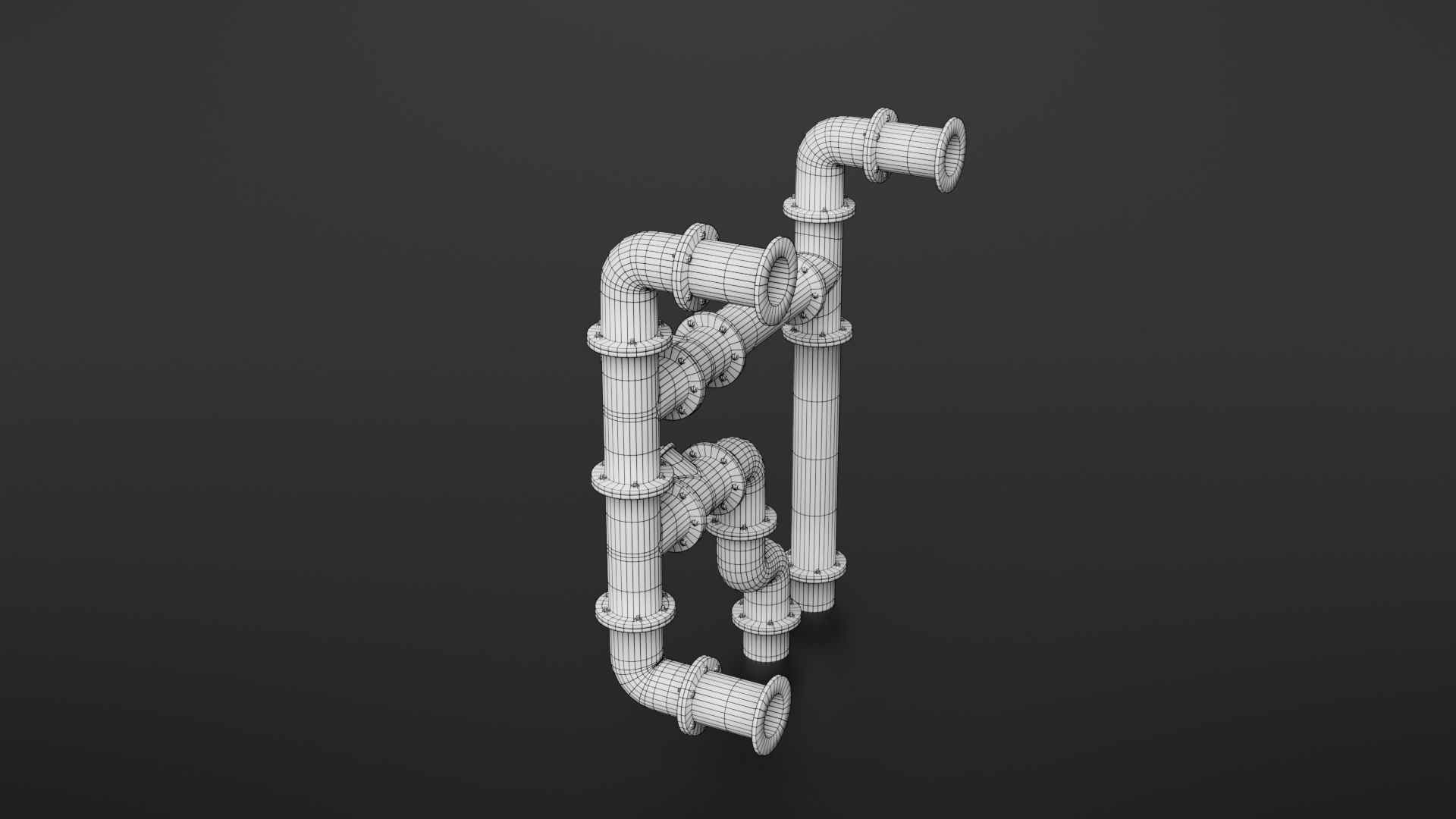 Old pipes Low-poly 3D model_8