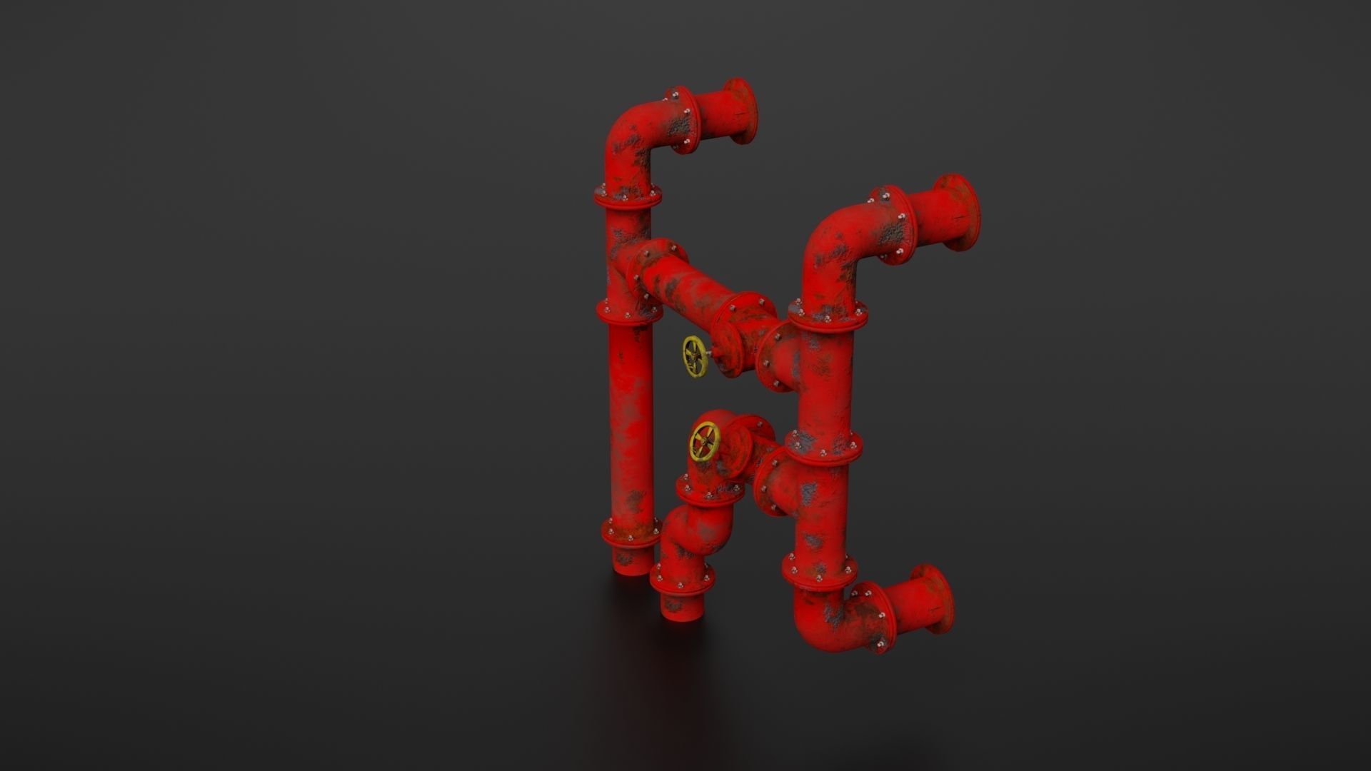 Old pipes Low-poly 3D model_18