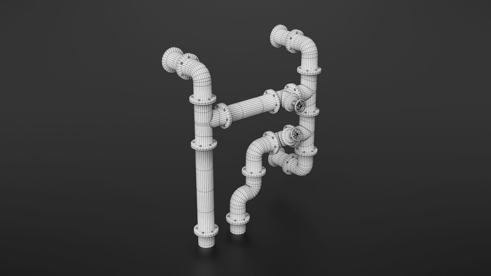 Old pipes Low-poly 3D model_24