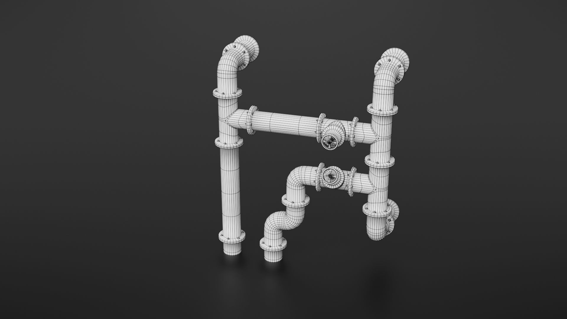 Old pipes Low-poly 3D model_20