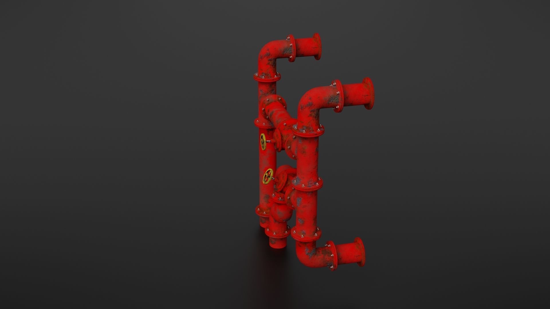 Old pipes Low-poly 3D model_7