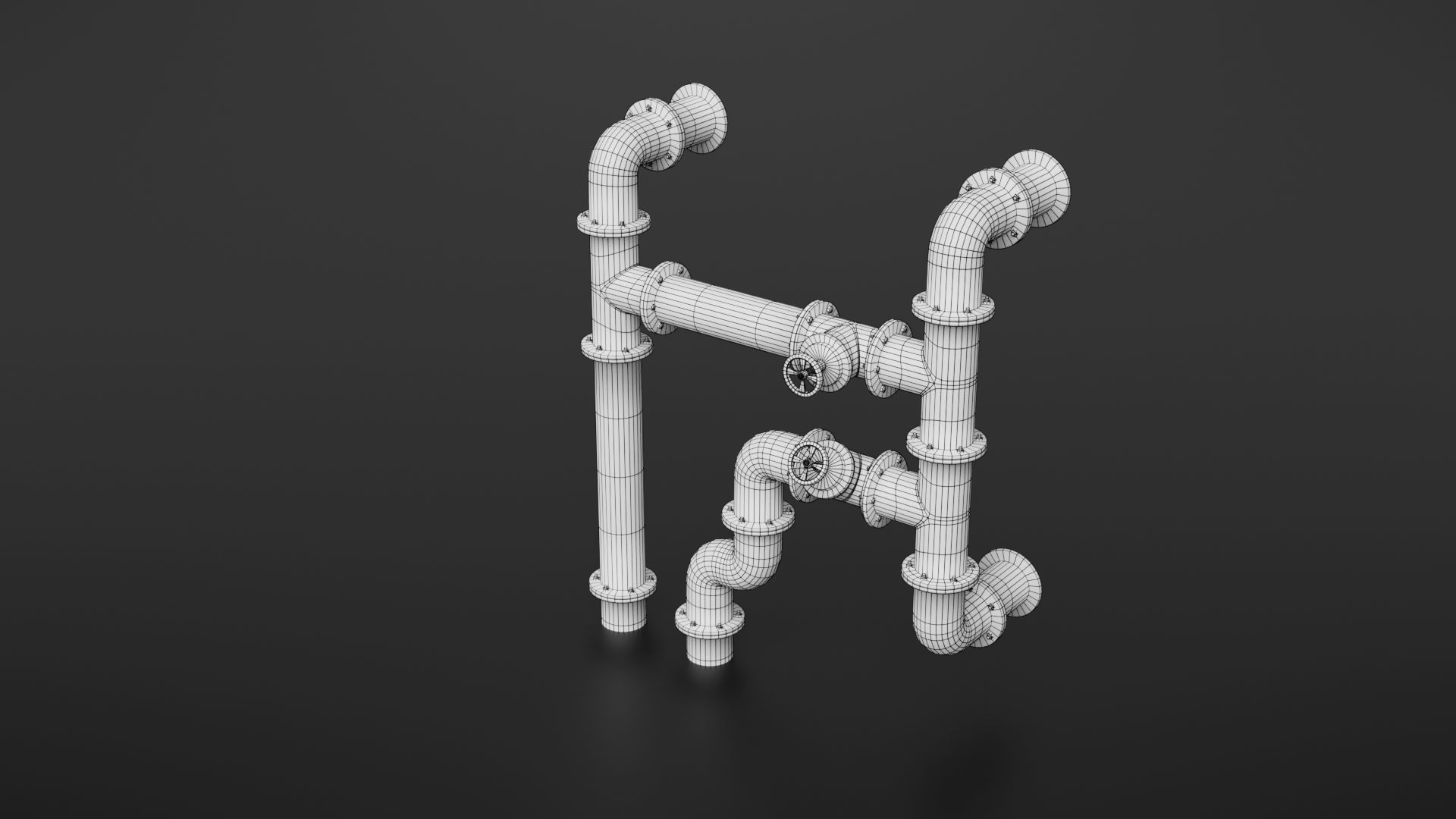 Old pipes Low-poly 3D model_17