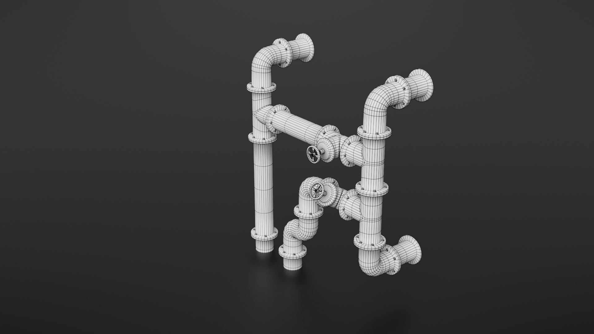 Old pipes Low-poly 3D model_33