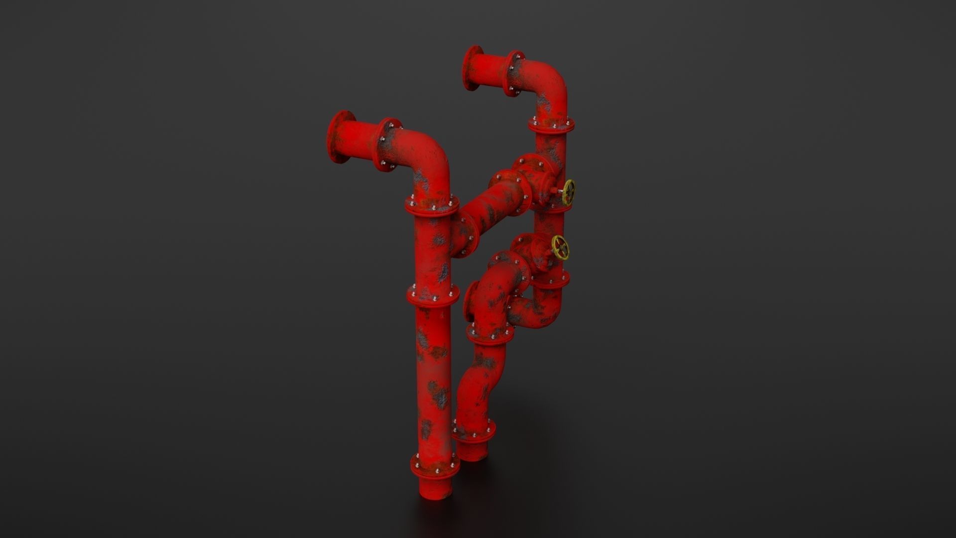 Old pipes Low-poly 3D model_15