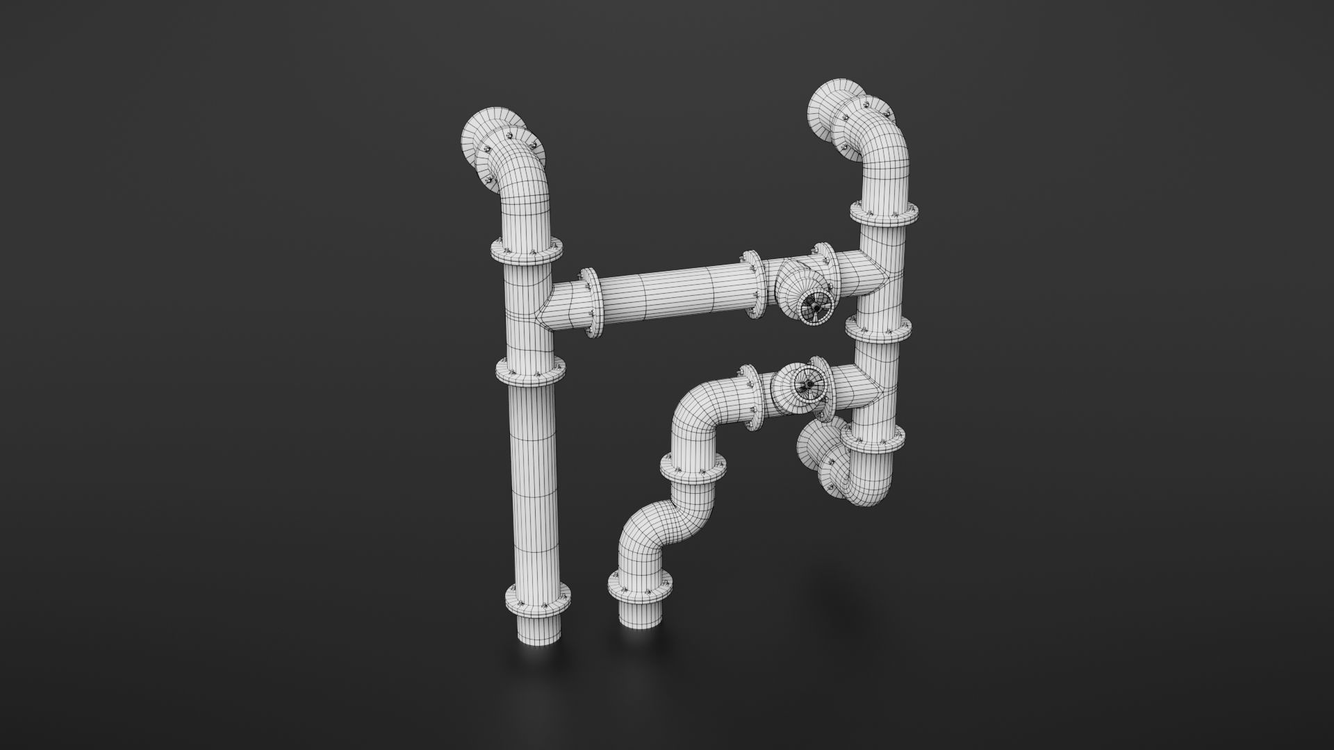 Old pipes Low-poly 3D model_27