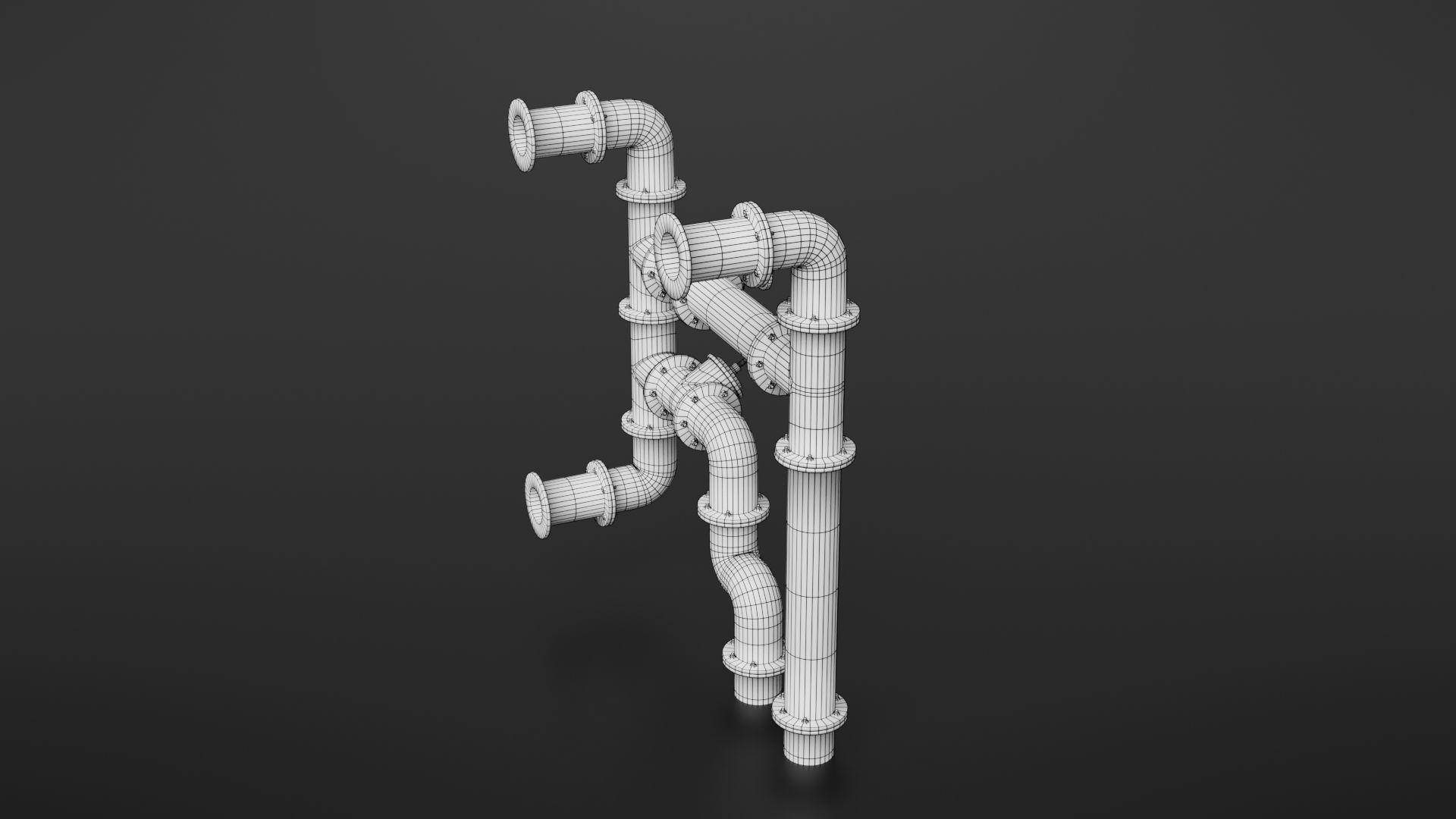 Old pipes Low-poly 3D model_32