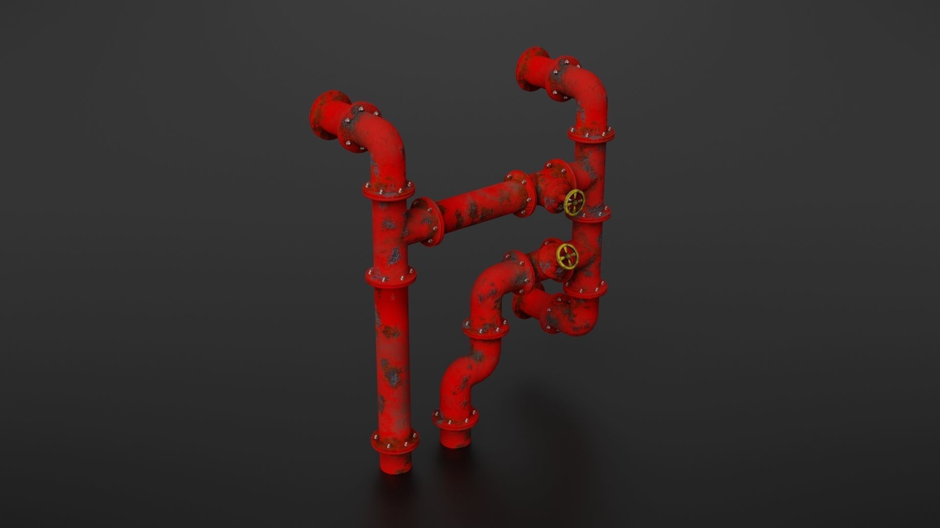 Old pipes Low-poly 3D model_16