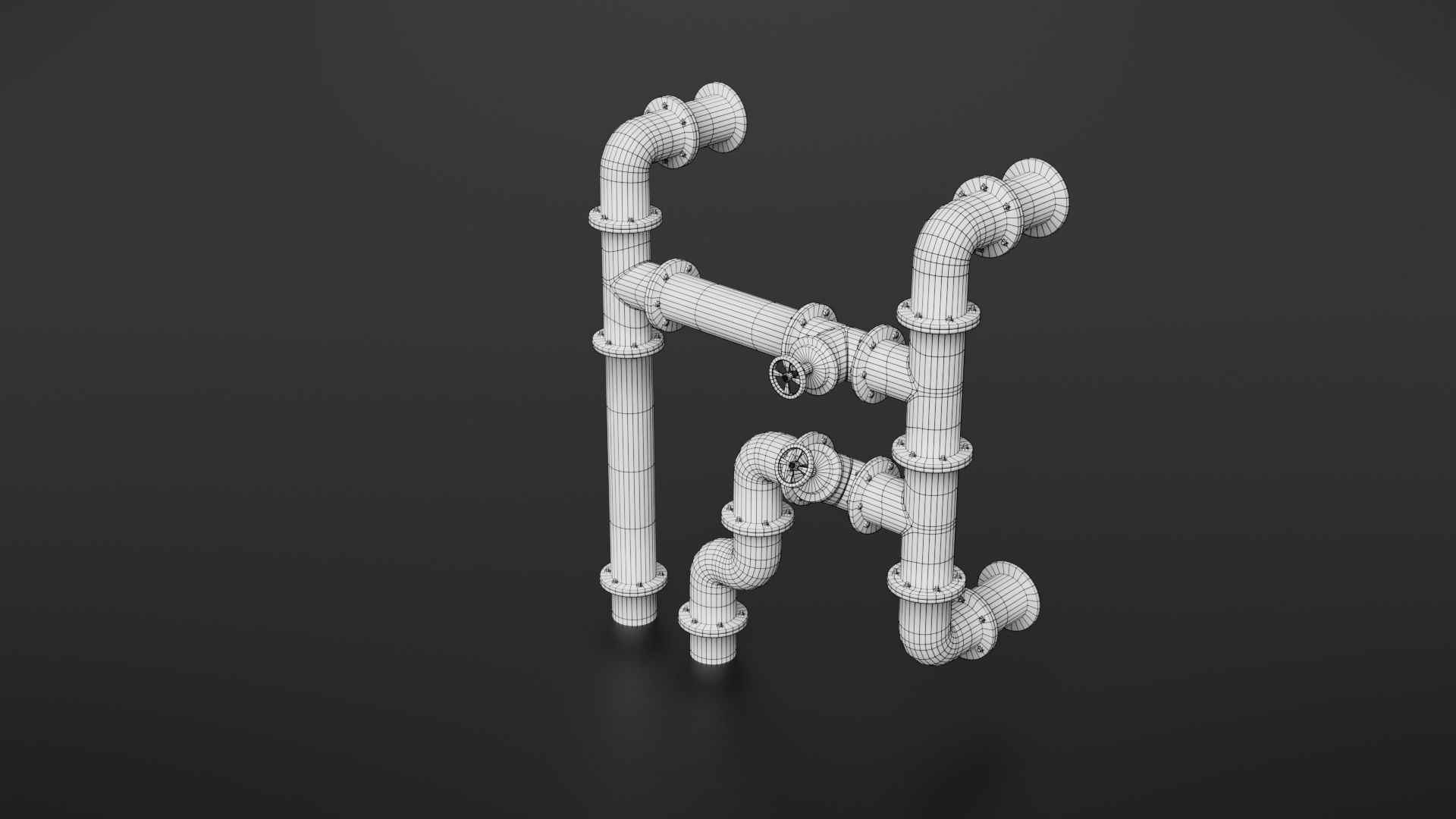 Old pipes Low-poly 3D model_35