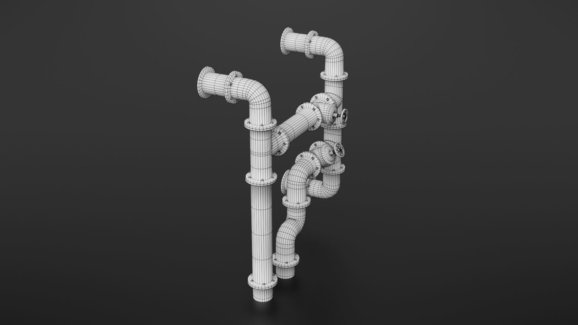 Old pipes Low-poly 3D model_25