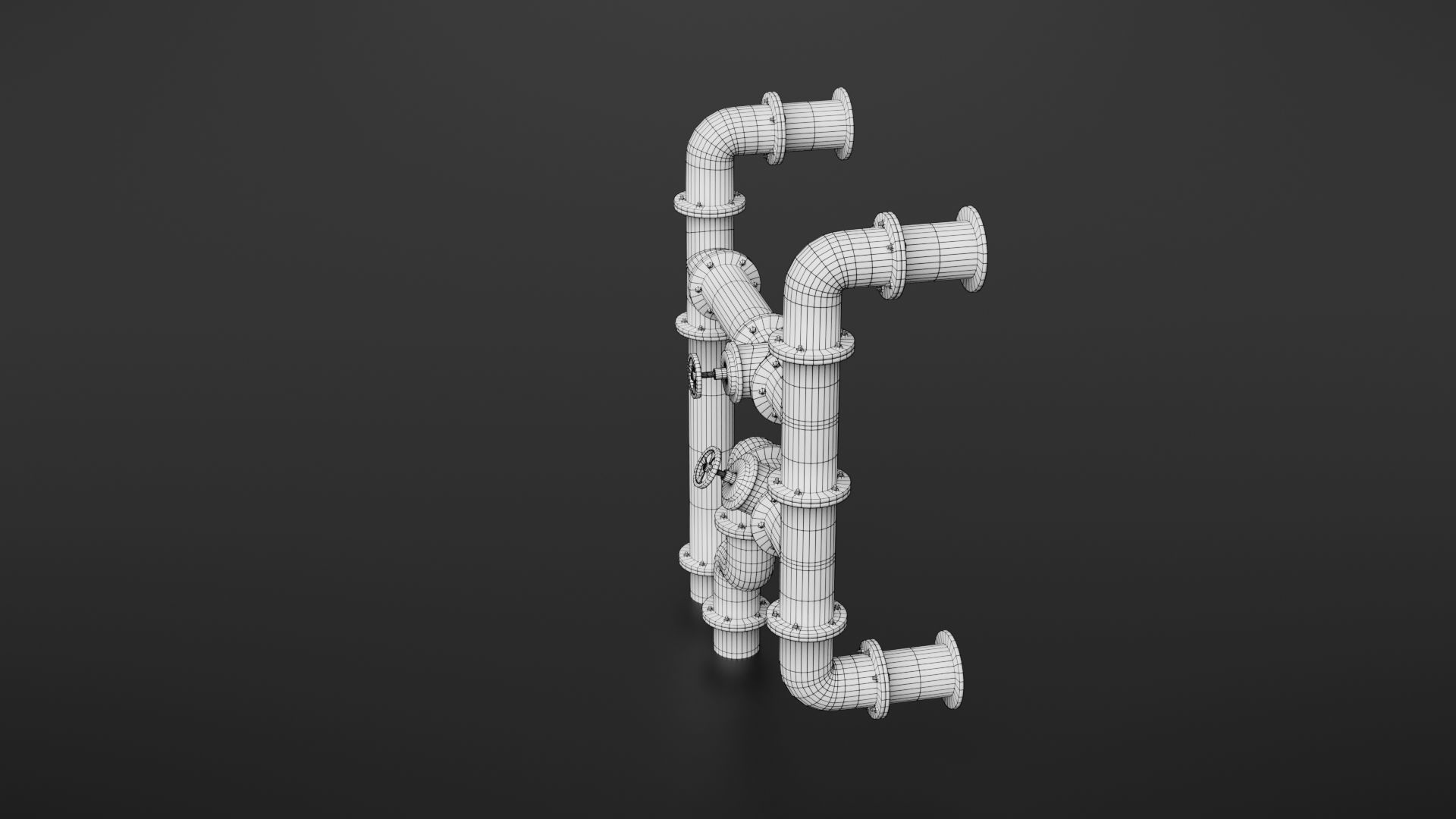 Old pipes Low-poly 3D model_28