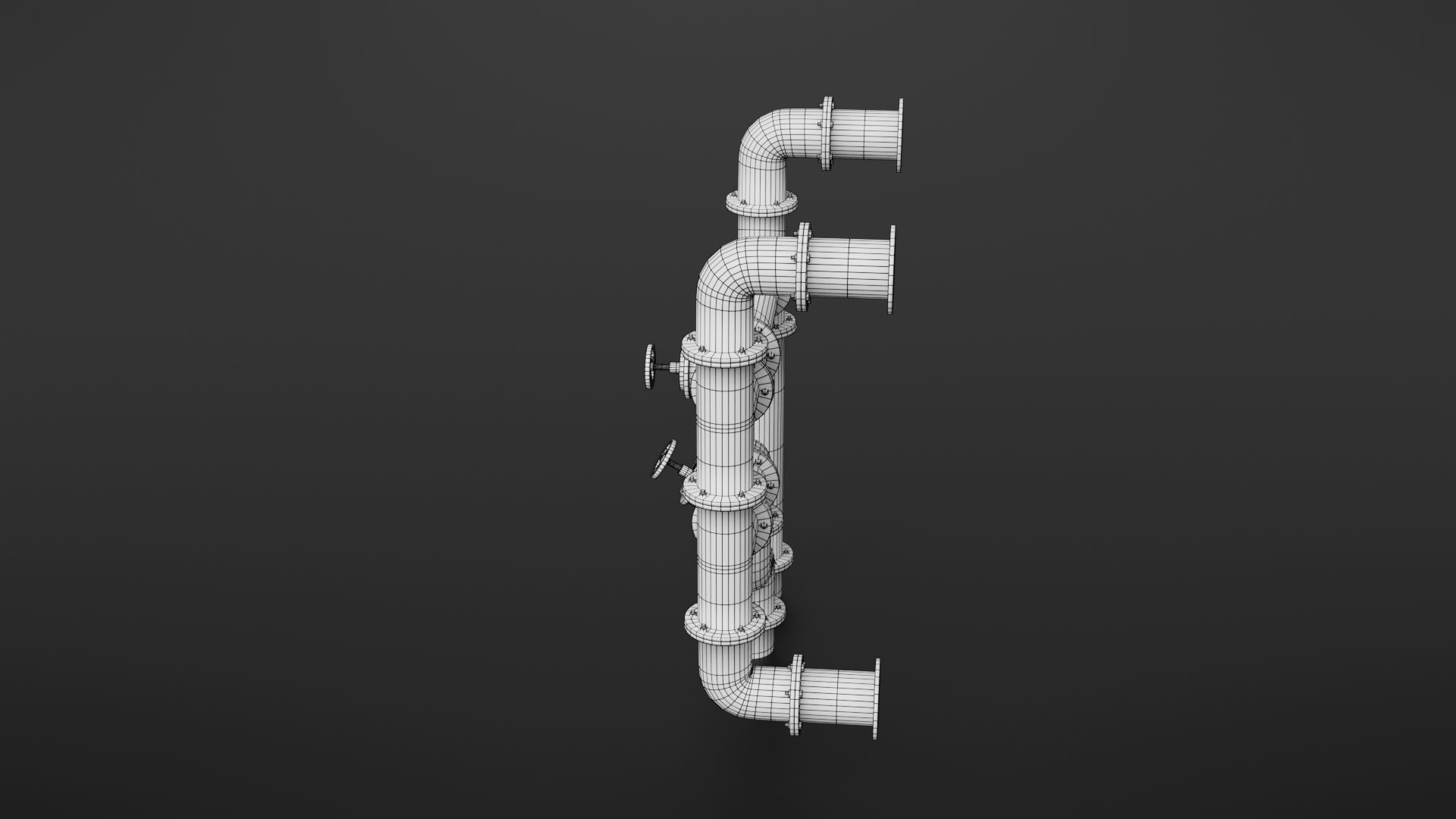Old pipes Low-poly 3D model_4