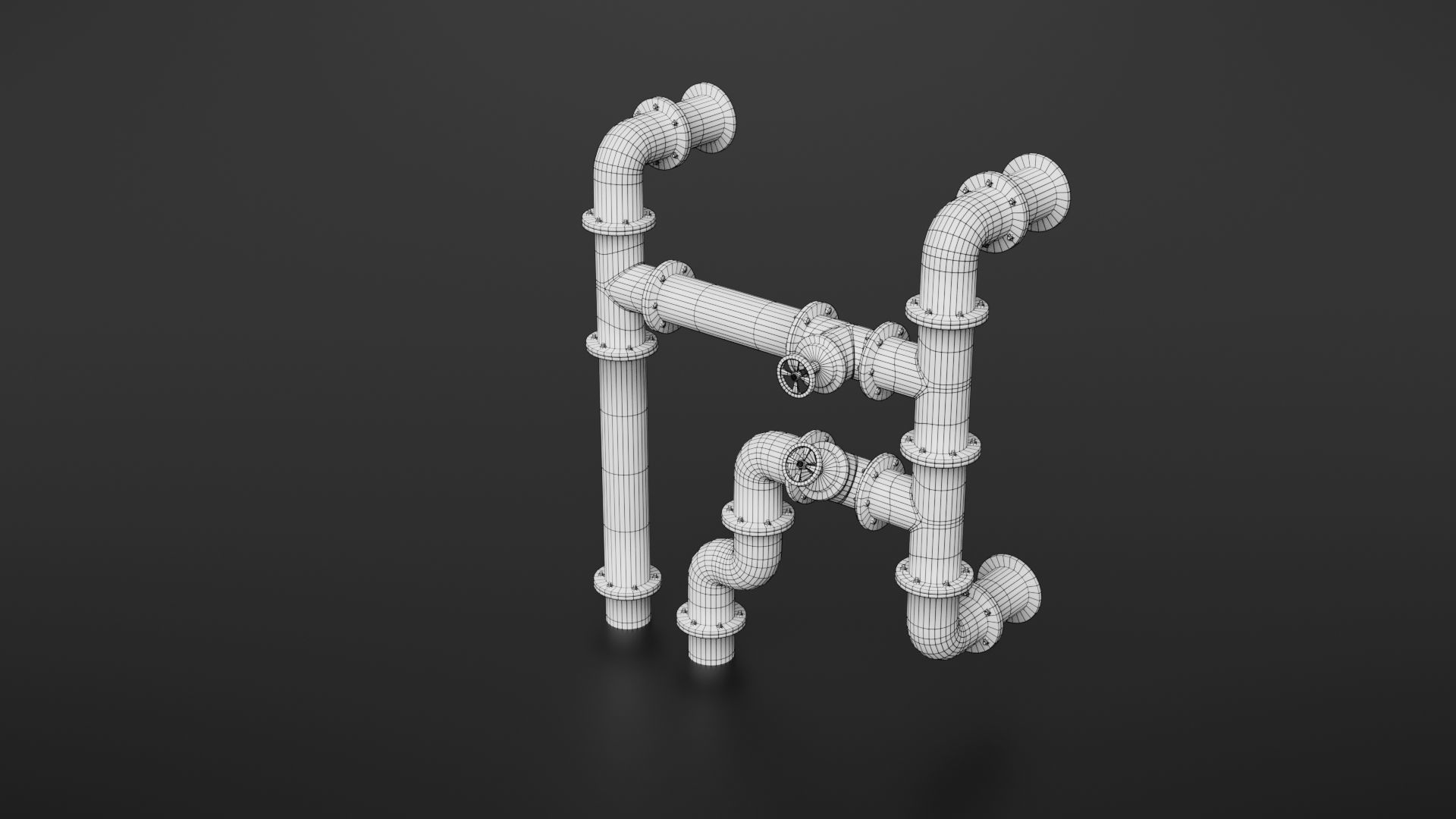 Old pipes Low-poly 3D model_21