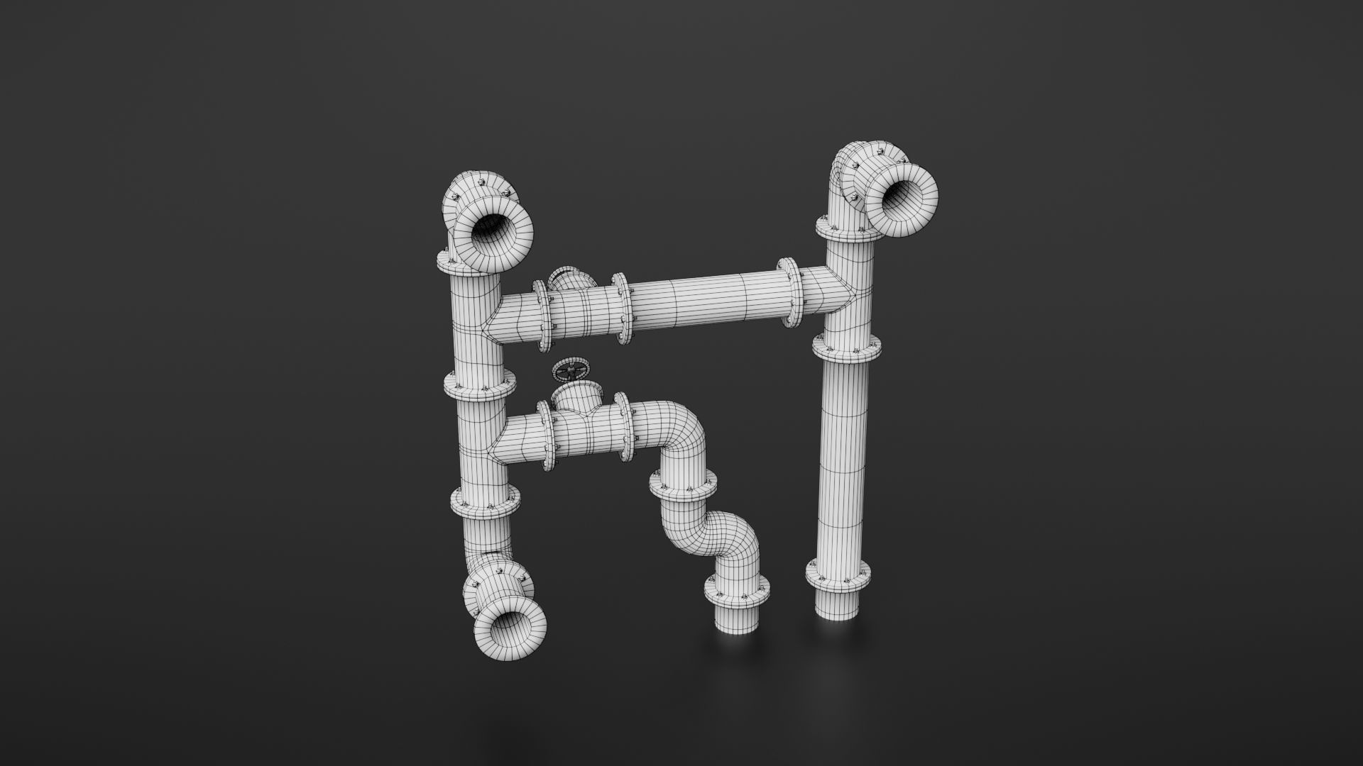 Old pipes Low-poly 3D model_12
