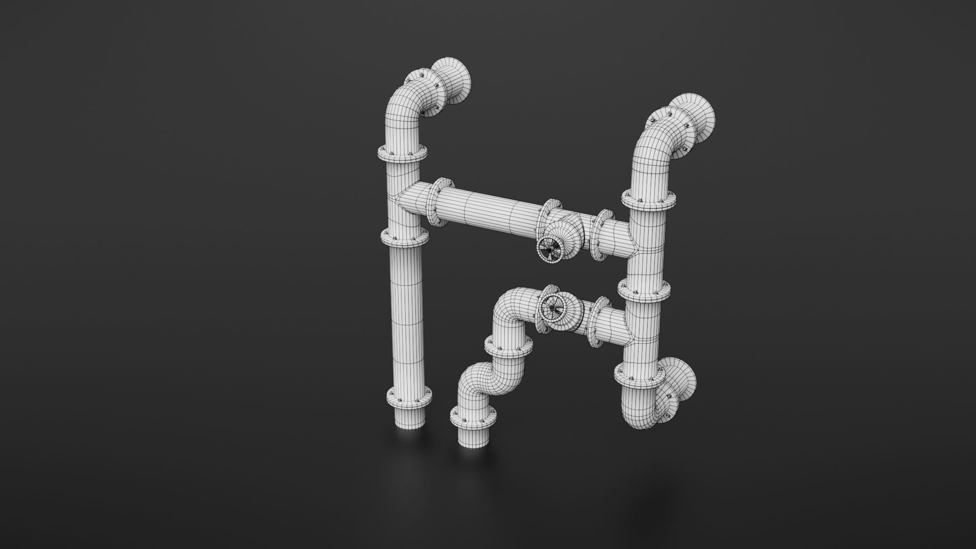 Old pipes Low-poly 3D model_22