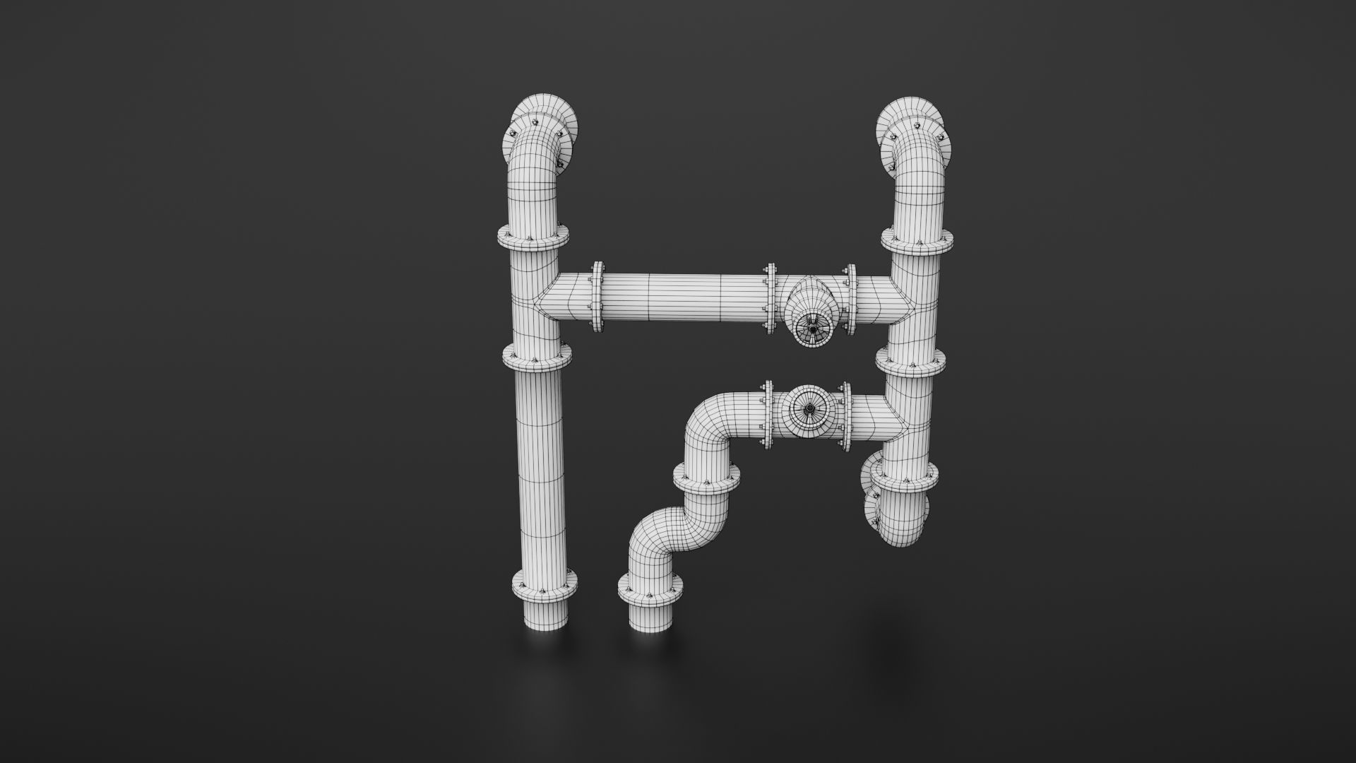 Old pipes Low-poly 3D model_29