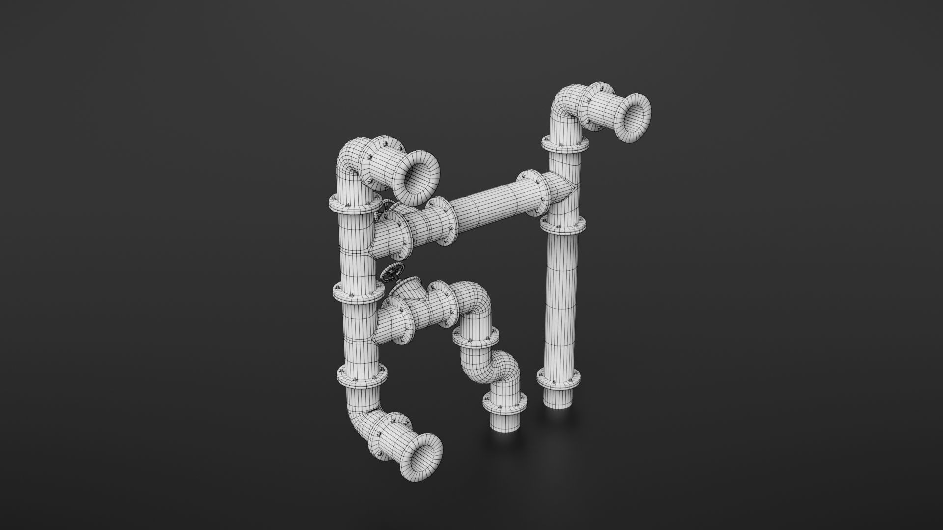 Old pipes Low-poly 3D model_14