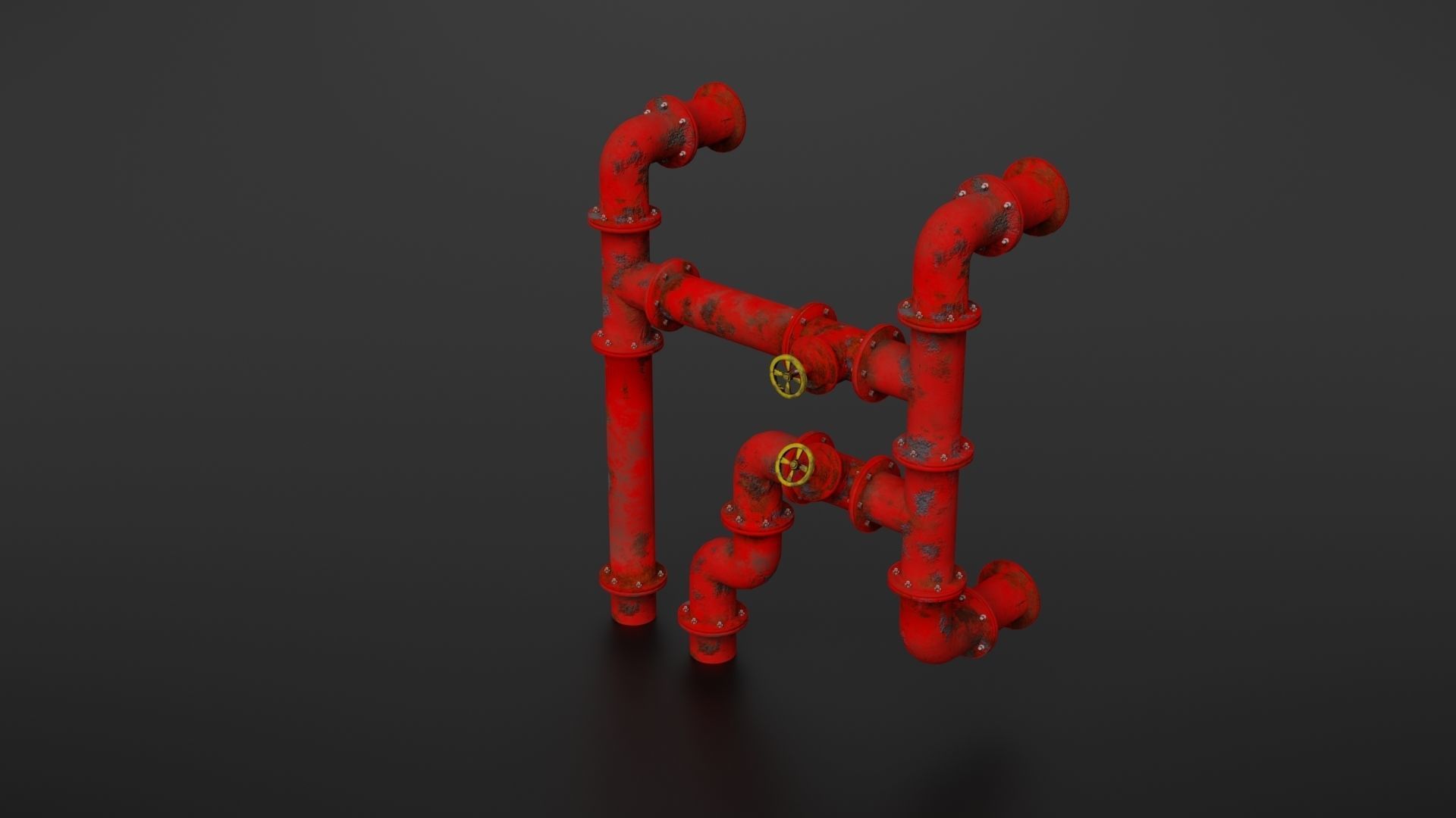 Old pipes Low-poly 3D model_9