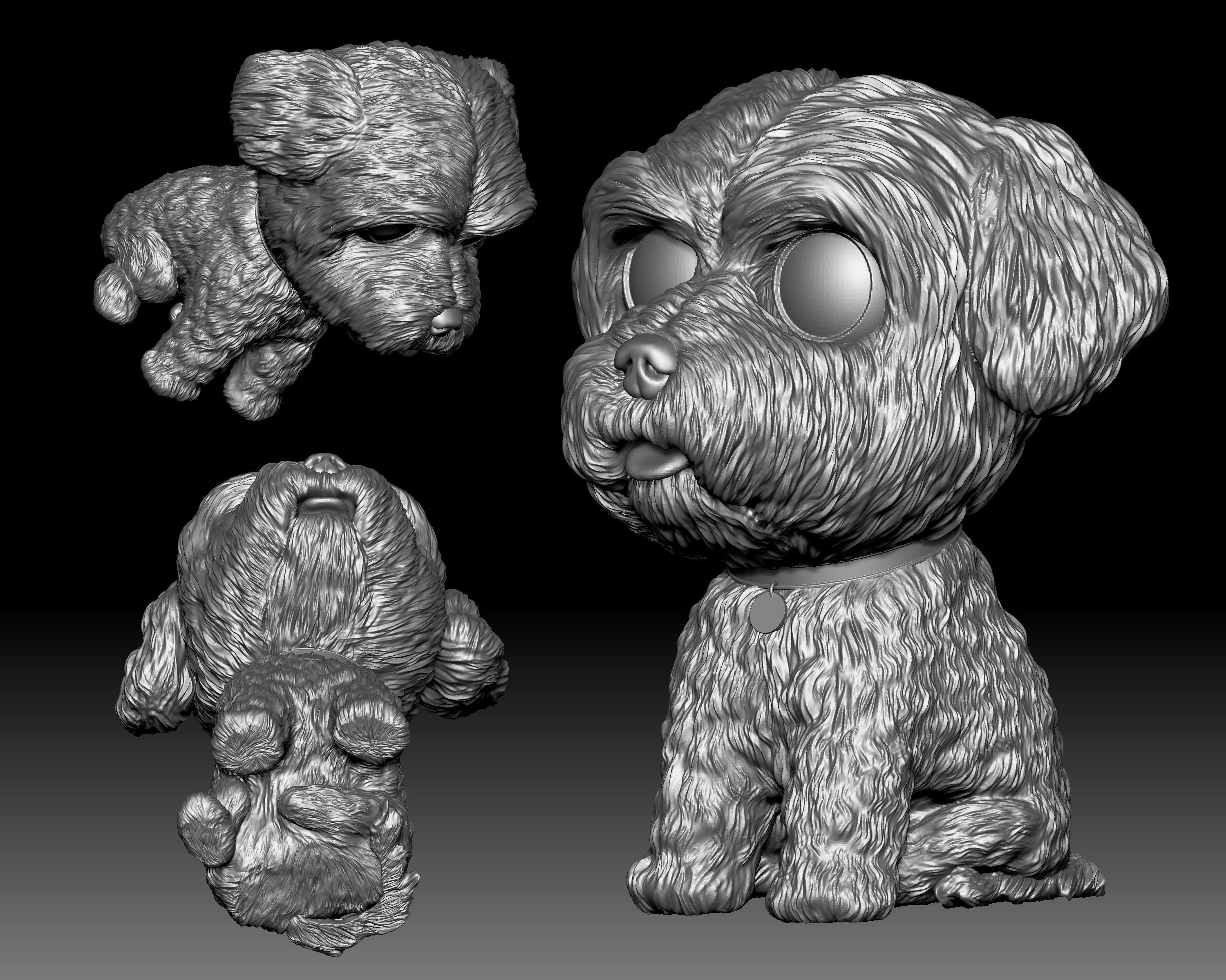 Maltese Bichon dog Funko Pop style 3D printable 3D print model_2